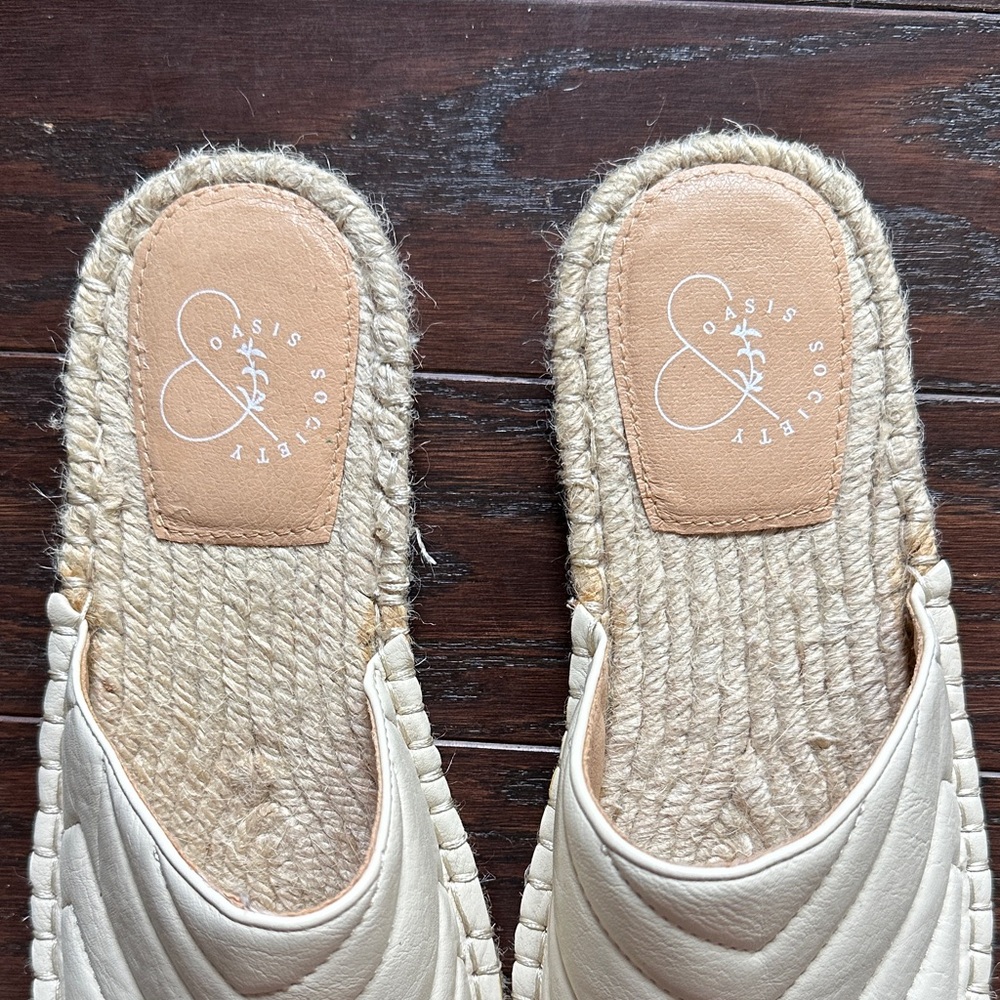 Women's Cream Espadrille Slides - Picture 3 of 7